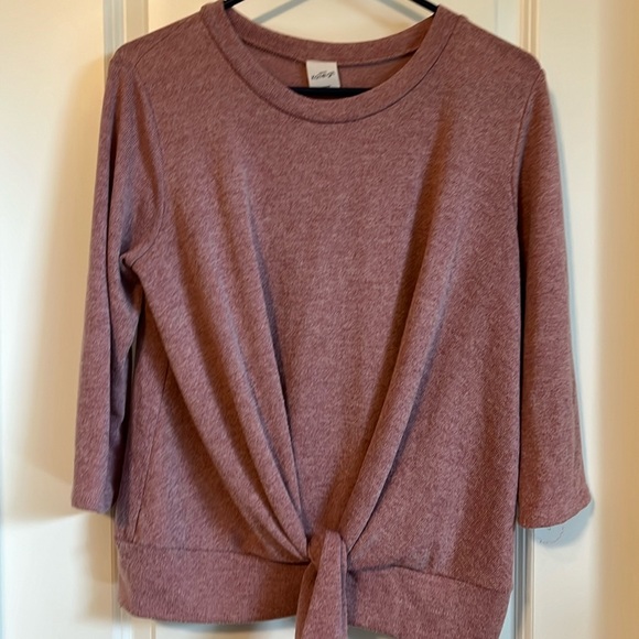 Kaileigh mauve front tie sweater - Picture 1 of 2